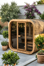 Compact Nordic Outdoor Sauna with Glass Front