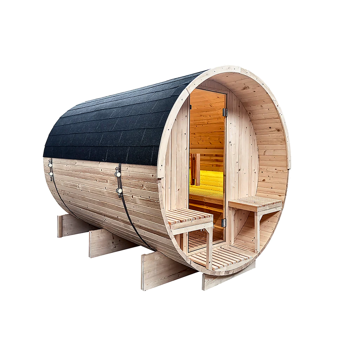 Luxury Barrel Sauna — 6 Person Traditional Outdoor Sauna