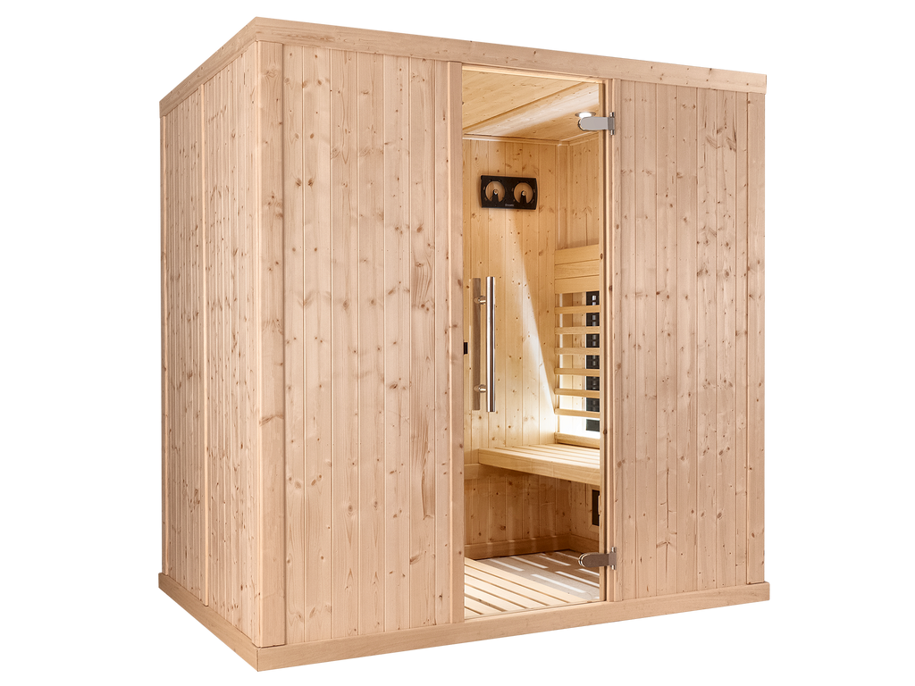 4 Person Indoor Infrared Sauna with Parallel Benches