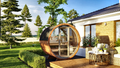 2–4 Person Thermowood Barrel Sauna with Full Glass Front