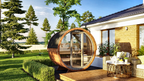 2–4 Person Thermowood Barrel Sauna with Full Glass Front