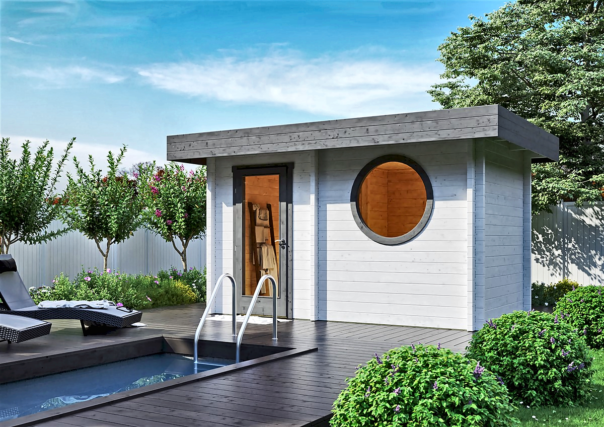 4 Person Nordic Outdoor Sauna Cabin with Changing Room