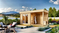 3–4 Person Nordic Sauna Room with Terrace