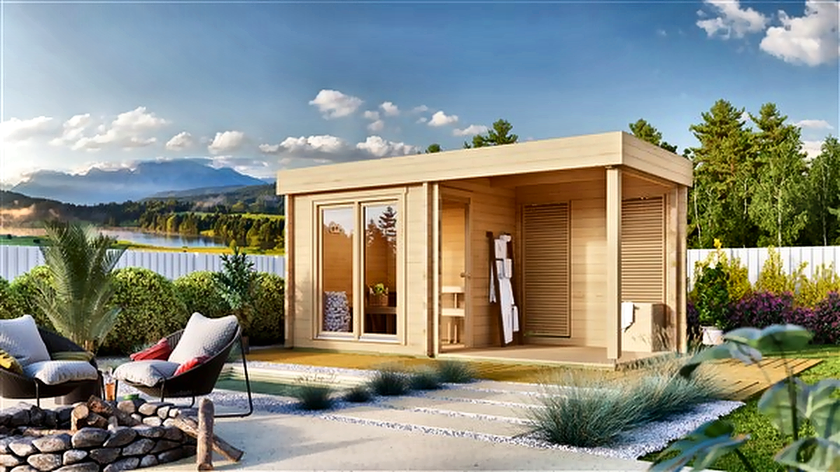 3–4 Person Nordic Sauna Room with Terrace
