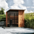 5–6 Person Modern CLT Outdoor Sauna with L-Shaped Benches