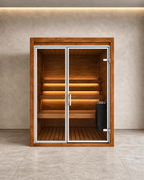 2 Person Indoor Traditional Sauna with Thermo Pine Walls