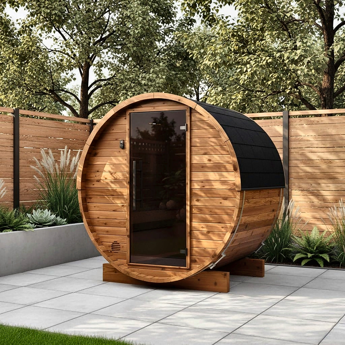 Compact Barrel Sauna by Cartvora — 2 Person Outdoor Sauna