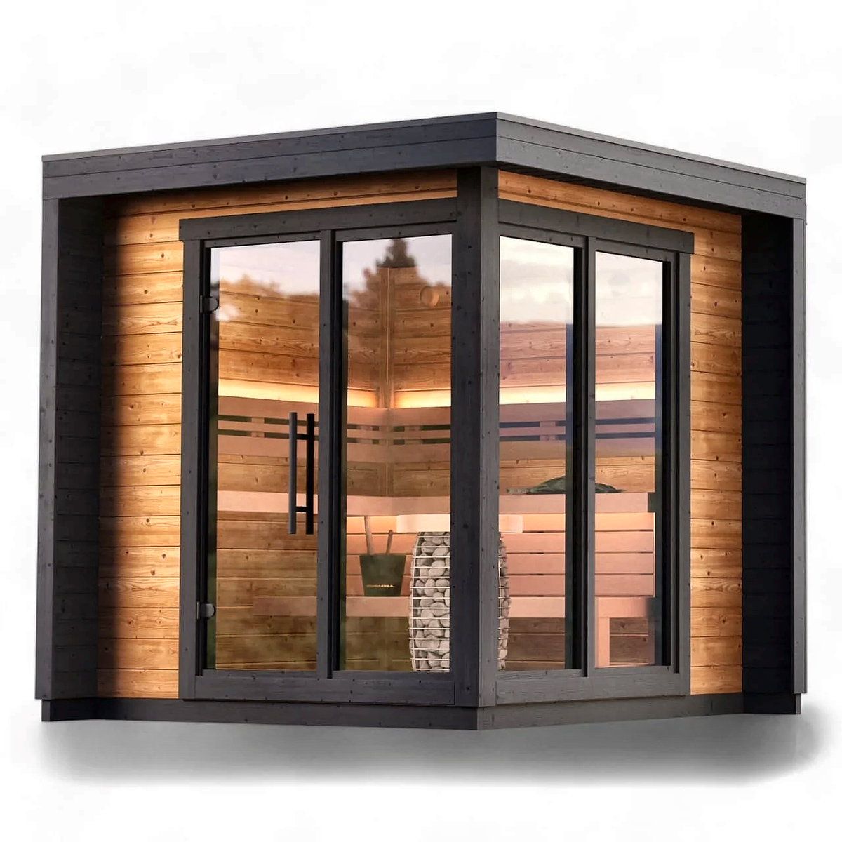 4–5 Person Compact Corner Outdoor Sauna