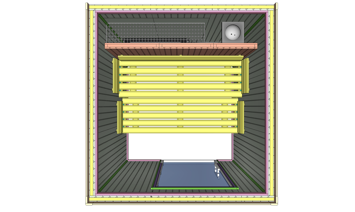5 Person Heavy-Duty Commercial Sauna with Floor-Standing Heater