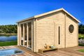 Spacious Wooden Garden Sauna with Separate Lounge