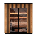 3–4 Person Compact Outdoor Sauna with Panoramic Glazing