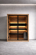 2 Person Indoor Sauna with Dark Thermo Wood Finish