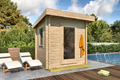 Compact Log-Built Outdoor Sauna Cottage