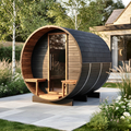 Black Barrel Sauna by Cartvora — 2–4 Person with Terrace