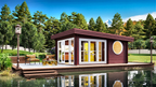 6 Person Outdoor Sauna Cabin with Lounge & Extra Room