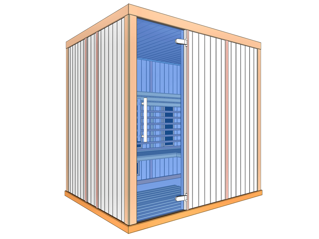 4 Person Indoor Infrared Sauna with  L-shaped Benches