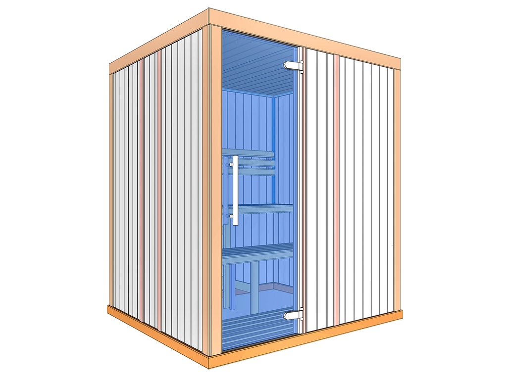 4 Person Square Indoor Traditional Finnish Sauna