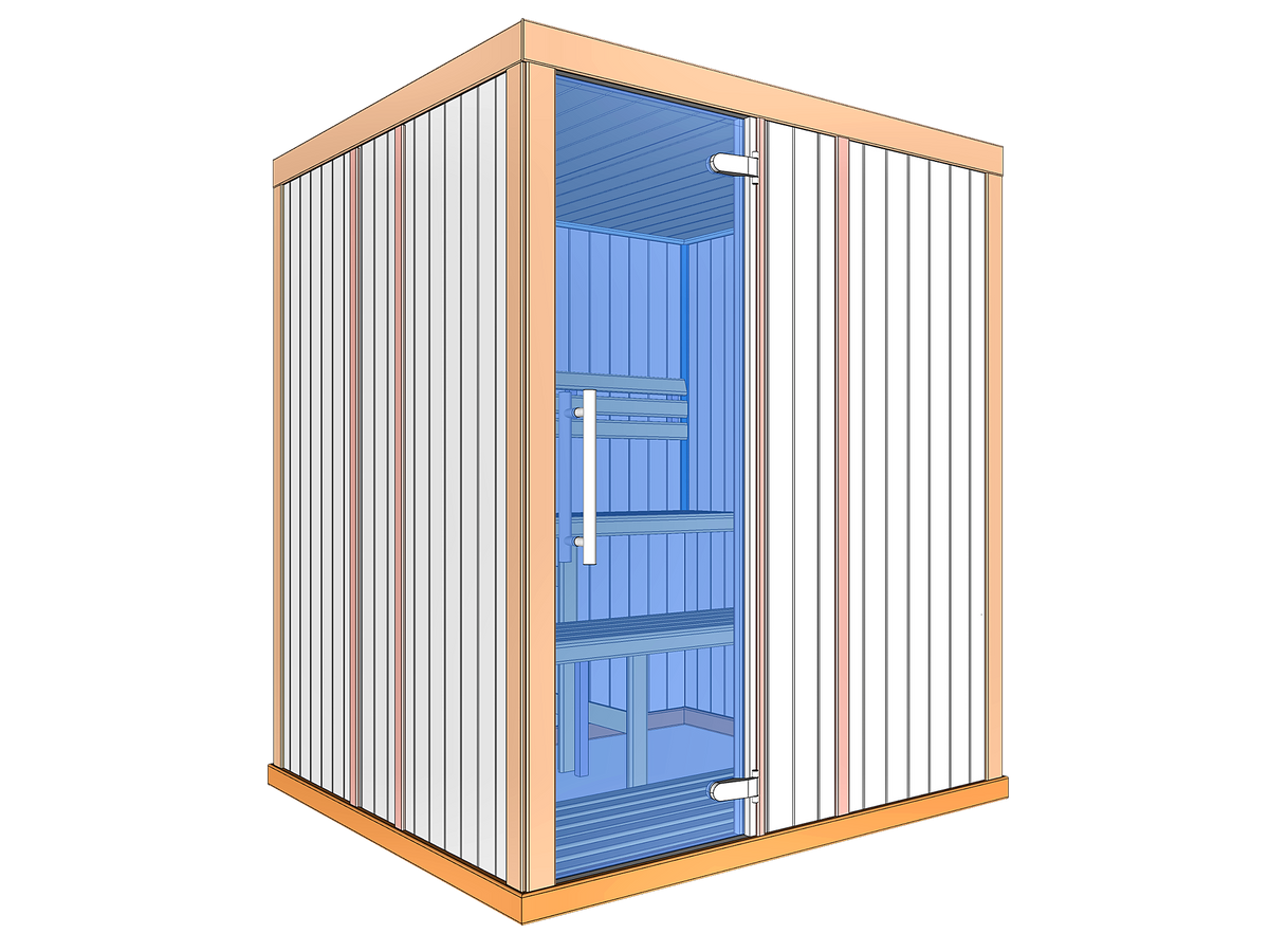 4 Person Square Indoor Traditional Finnish Sauna