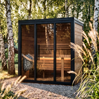4 Person Outdoor Sauna Cabin with L-Shaped Benches