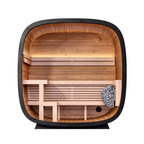 4 Person Black Cube Outdoor Sauna with Wi-Fi Heater Control