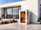 Compact Outdoor Sauna with Integrated Shower