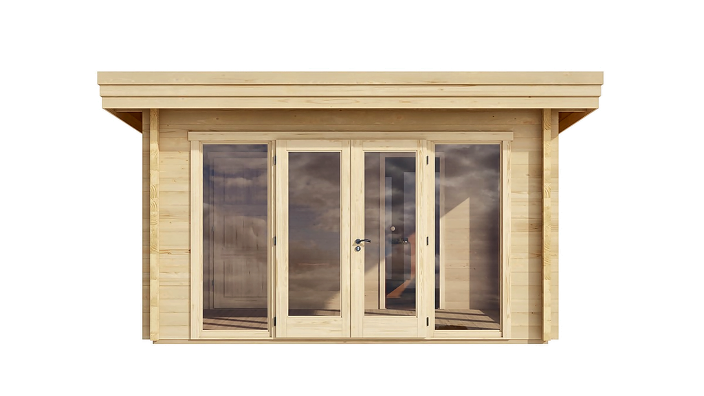 6 Person Outdoor Sauna Cabin with Lounge & Extra Room