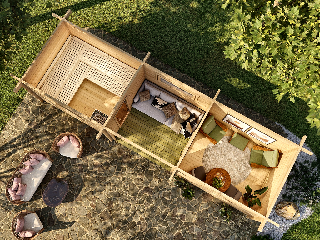 Modern Luxury Outdoor Log Sauna Cabin