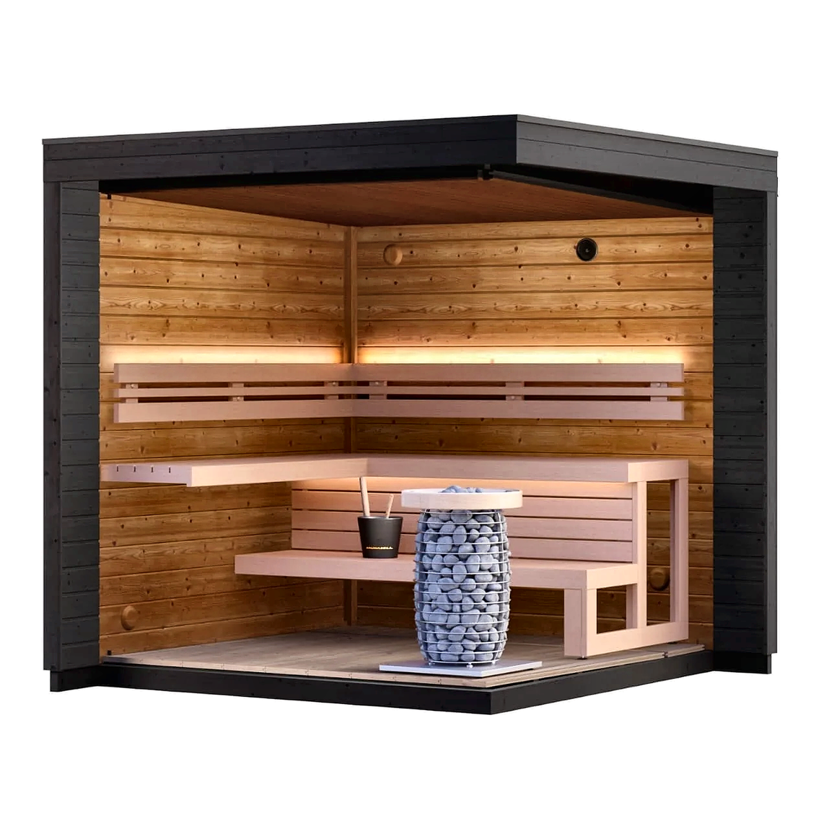 4–5 Person Compact Corner Outdoor Sauna