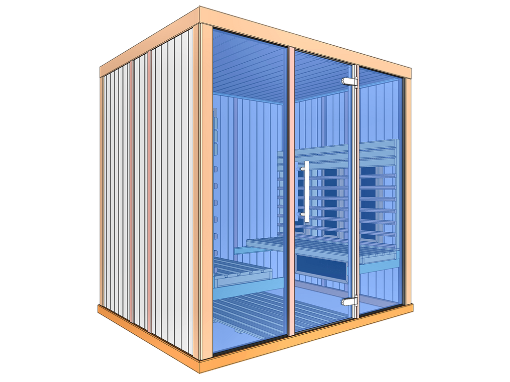 4–6 Person Indoor Infrared Sauna with Parallel Benches