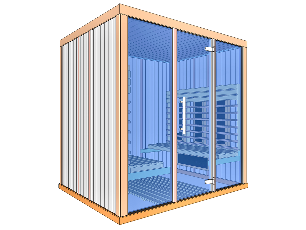 4–6 Person Indoor Infrared Sauna with Parallel Benches