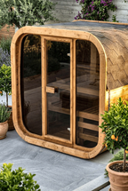 Compact Nordic Outdoor Sauna with Glass Front