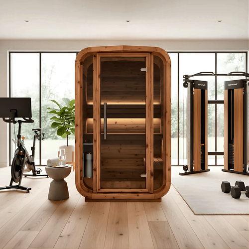 2 Person Indoor Cube Sauna with Thermo Spruce Construction