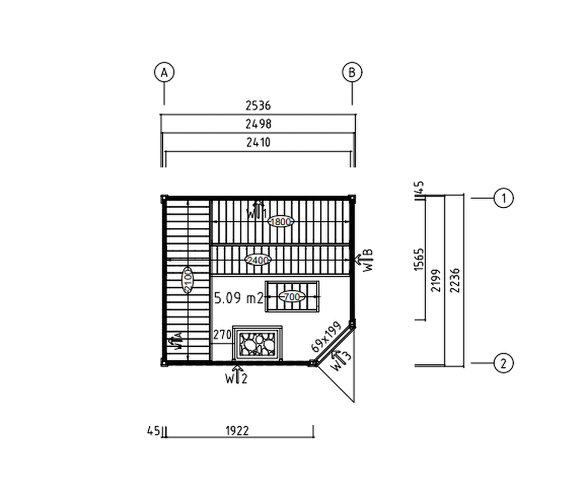 Corner Design Indoor Sauna 5 m²