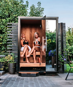 2 Person Compact Outdoor Sauna with Mirror-Glass Facade