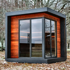 4 Person Premium Corner Outdoor Sauna with Thermo Wood