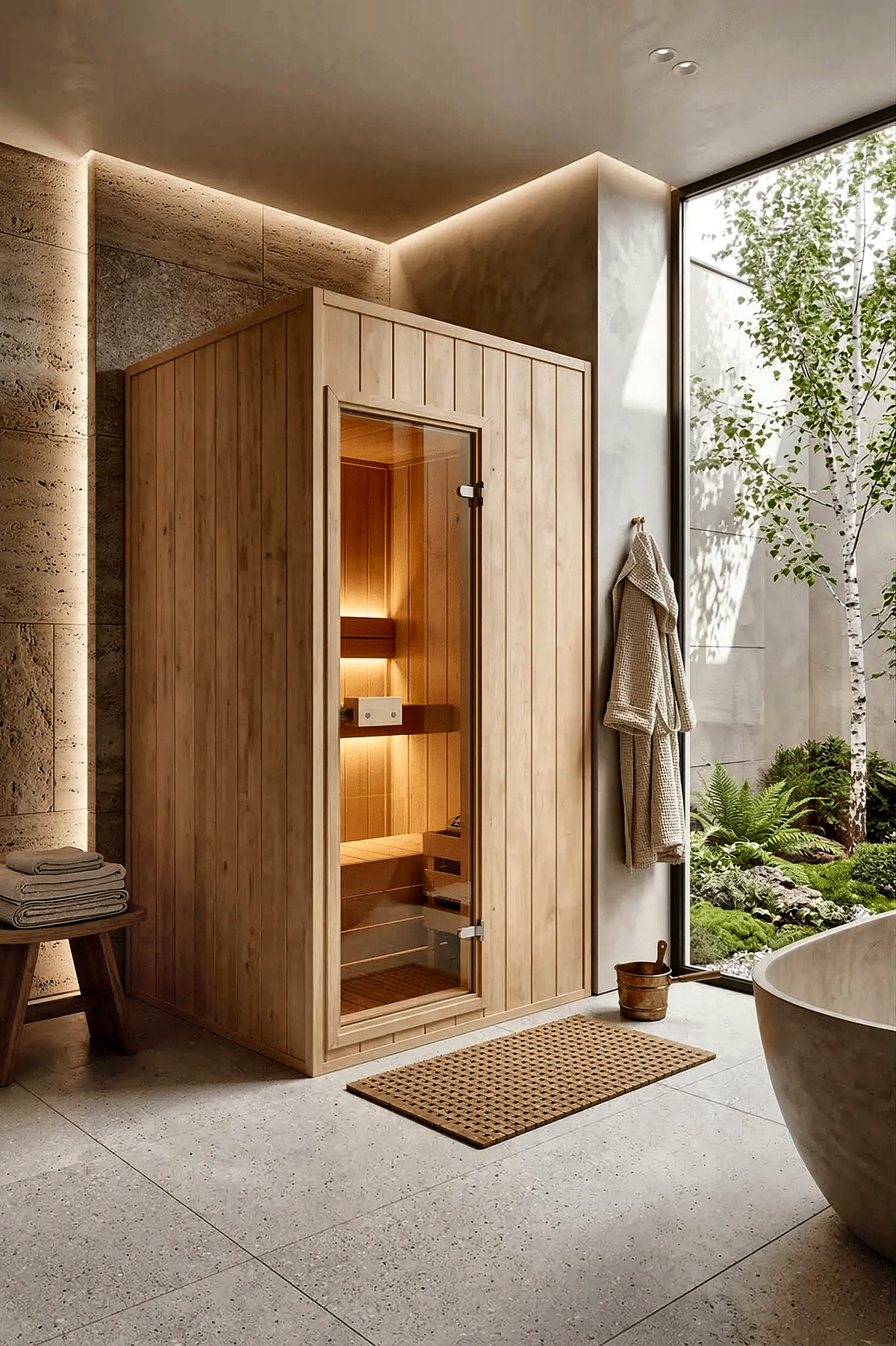 Compact One-Person Indoor Traditional Sauna