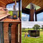 Large Outdoor Sauna with Built-In Shower