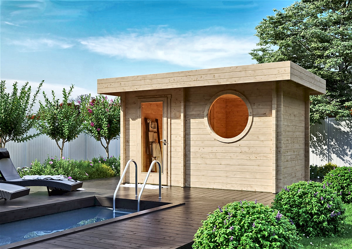 4 Person Nordic Outdoor Sauna Cabin with Changing Room
