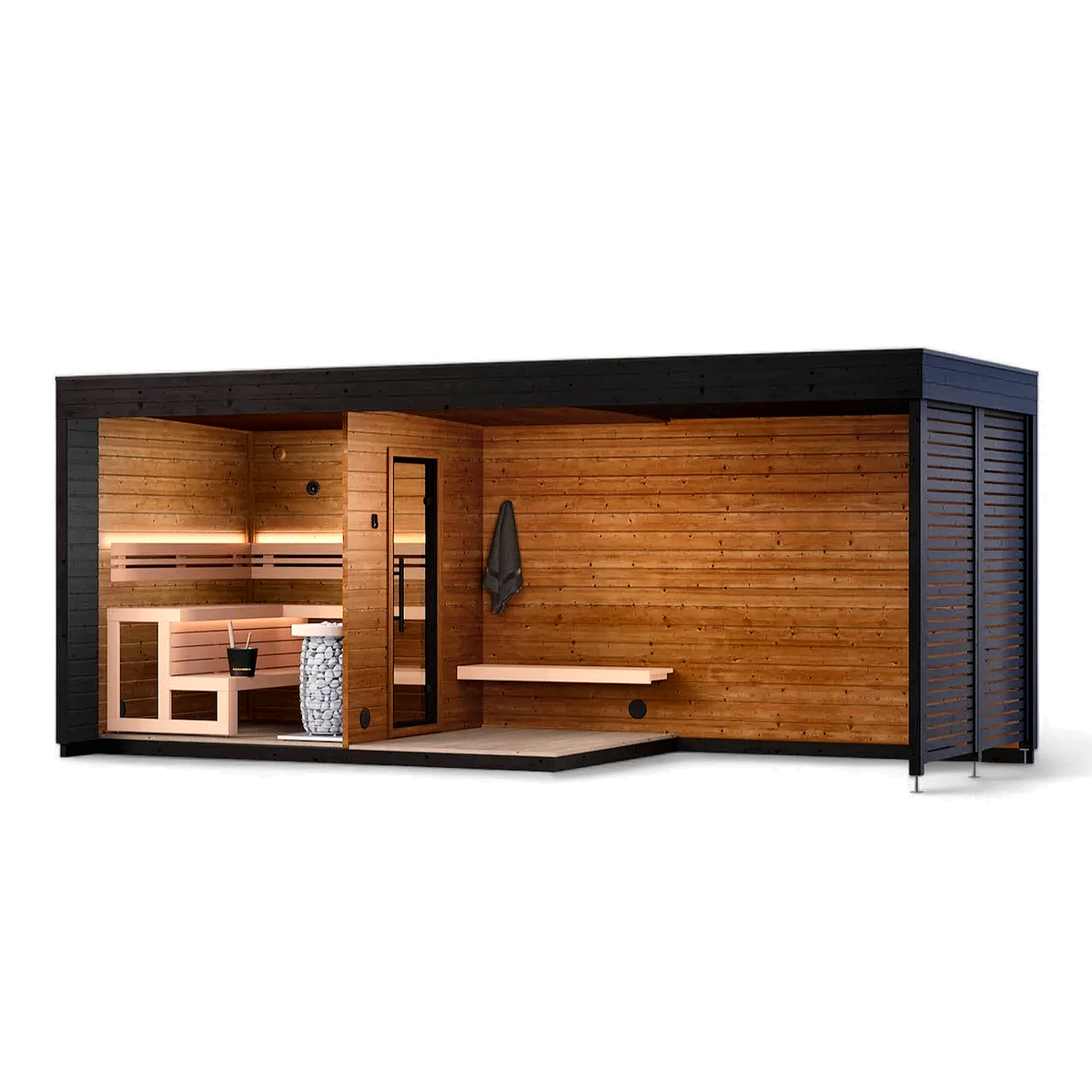 5 Person Large Outdoor Sauna with Long-Format Design