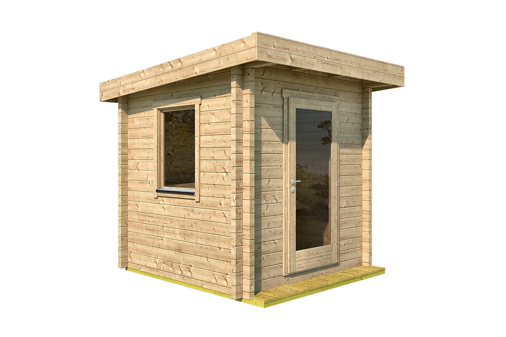 Compact Log-Built Outdoor Sauna Cottage
