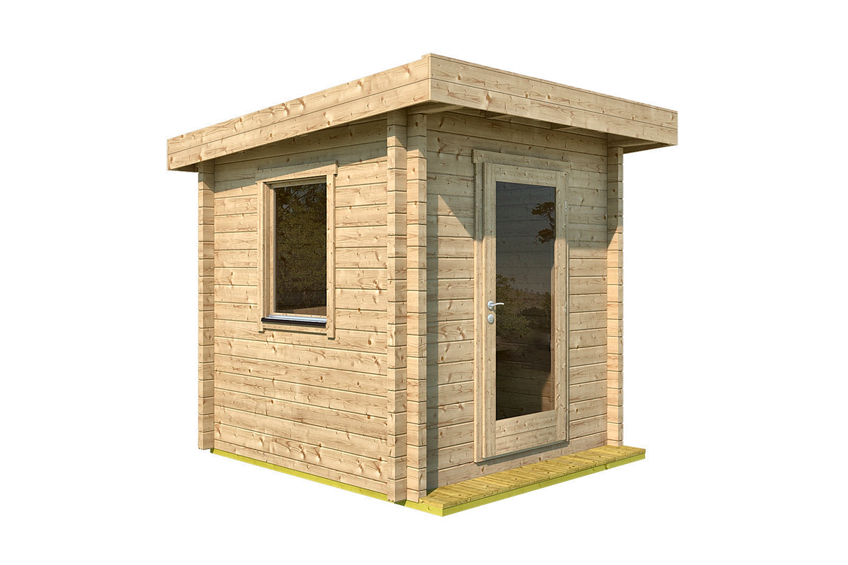 Compact Log-Built Outdoor Sauna Cottage