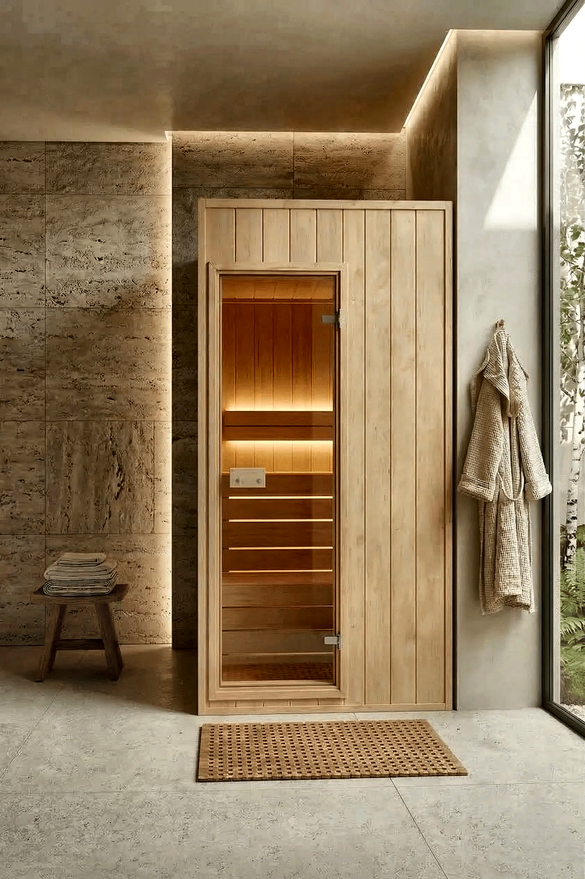 Compact One-Person Indoor Traditional Sauna