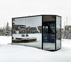 7 Person Panoramic Outdoor Sauna with Changing Room