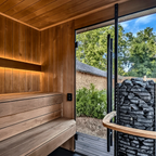 5–6 Person Modern CLT Outdoor Sauna with L-Shaped Benches