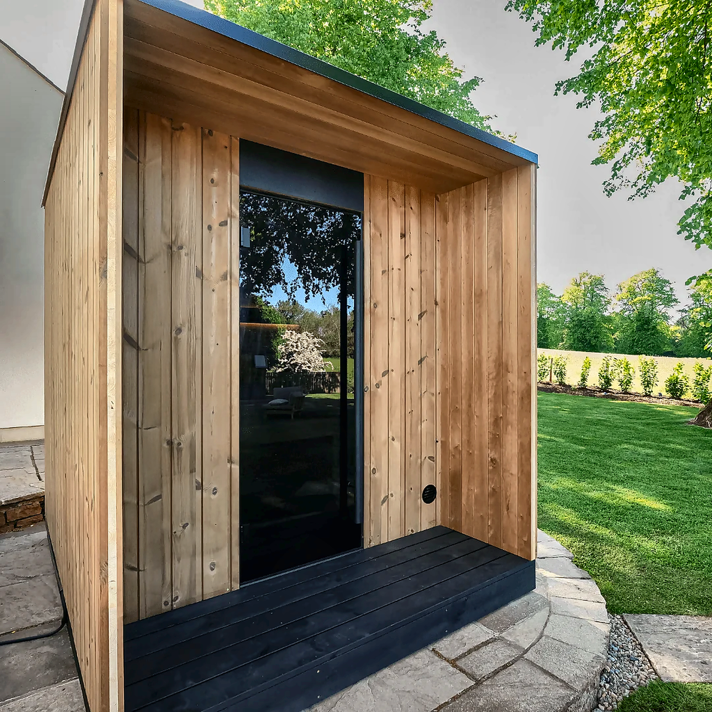 3–4 Person Modern CLT Outdoor Sauna with 9kW Heater