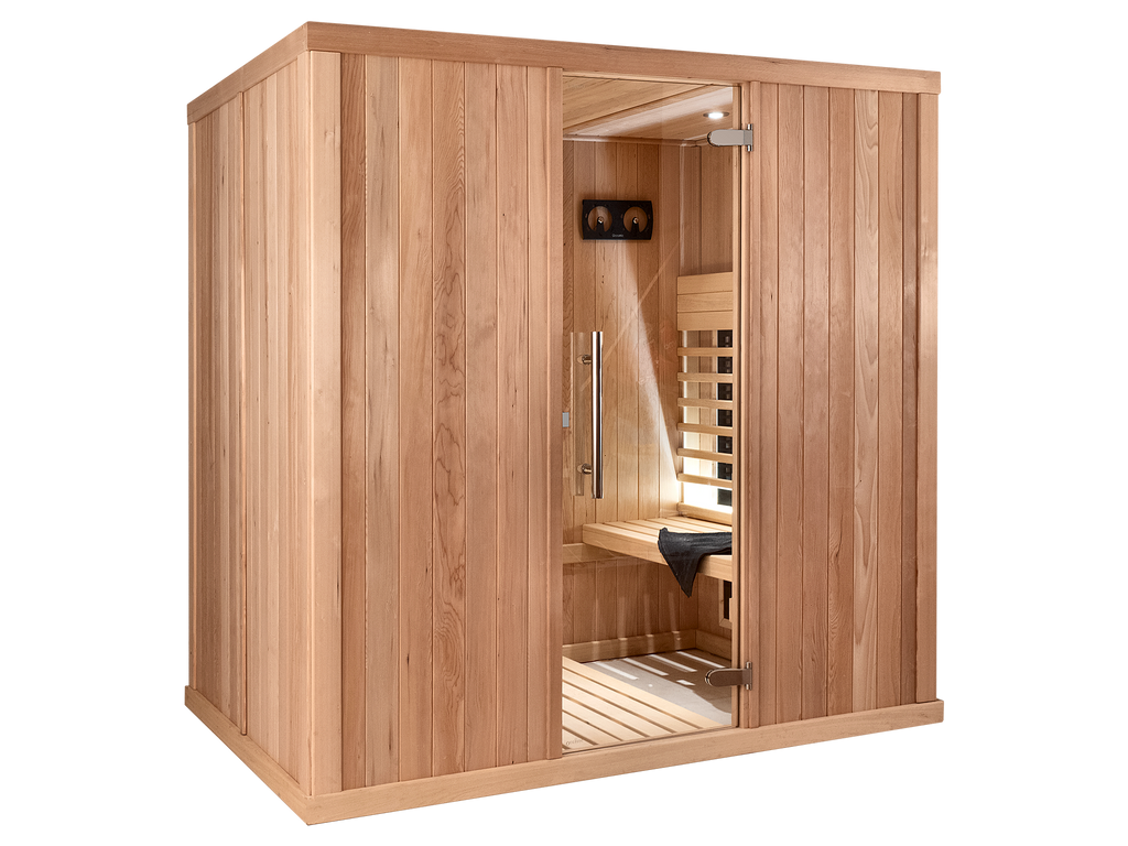 4 Person Indoor Infrared Sauna with Parallel Benches