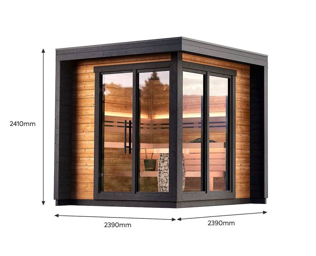 4–5 Person Compact Corner Outdoor Sauna