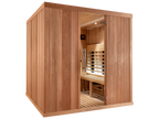 5 Person Square Indoor Infrared Sauna with L-Shaped Benches