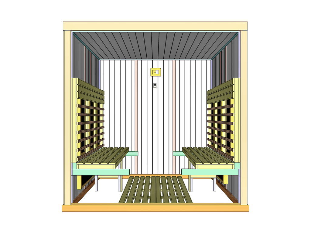 4–6 Person Indoor Infrared Sauna with Parallel Benches