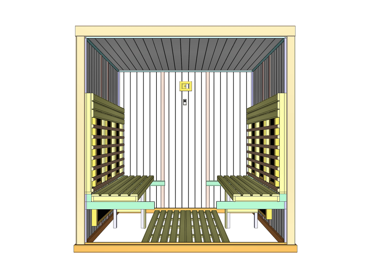 4–6 Person Indoor Infrared Sauna with Parallel Benches